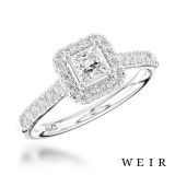 Platinum 0.30ct E VS2  Princess cut Diamond Engagement Ring