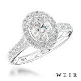 Platinum 0.40ct E SI1  Oval cut Diamond Engagement Ring