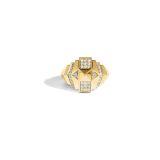 Statement Paris Mini Rockaway Pyramid 18k Yellow Gold Diamond Ring FSJ509 