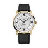 Photo of the Frederique Constant Classics Premiere 38.5mm Automatic Watch with Silver Dial, Stainless Steel & Yellow Gold PVD Case, Leather Strap – FC-301S3B5