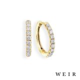 18k yellow gold Round brilliant cut Diamond Earrings