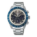 Seiko Grand Touring Solar Speedtimer, Prospex 41.4mm, Grey Dial, Solar Quartz Movement, Stainless Steel Case, Stainless Steel Bracelet Watch SSC939P1
