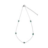 Juvi Silver Amble Stepping Stone Green Tourmaline Necklace. Image one