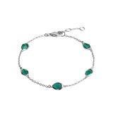Juvi Silver Amble Stepping Stone Green Tourmaline Bracelet. Image one