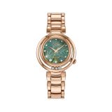Photo of the Citizen L Arcly Diamond Accent 30mm Green Dial Rose Gold Tone Stainless Steel Eco-Drive Watch EM1113-58Y