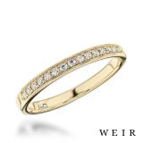 18k yellow gold Round brilliant cut diamond line band