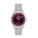 Graceful Ladies 36mm Purple Dial Quartz Stainless Steel Watch