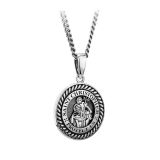 Gents St Christopher Medal Pendant Necklace