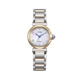 Photo of the Citizen L Mae 26mm, Mother of Pearl Dial, Stainless Steel & Gold PVD, Eco-Drive Watch EM1136-87D