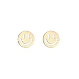 9k Yellow Gold Smiley Stud Earrings