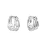 Sterling Silver Chunky Stacked Huggie Silver Earrings