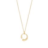 Yellow Gold Circle Horn Plated Pendant Necklace