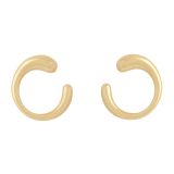 Yellow Gold Plated Open Circle Horn Stud Earings