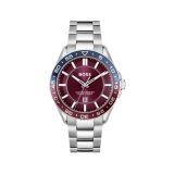 Runner 43mm Burgundy Dial Quartz Stainless Steel Bracelet Watch