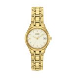 Silhouette 25mm Champagne Dial Eco Drive Yellow Gold Stainless Steel Bracelet Watch