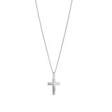Sterling Silver 22mm  Fancy Cross Pendant Necklace