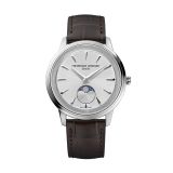 Photo of the Frederique Constant Classics Moneta Moonphase 37mm Quartz Watch with Silver Dial, Stainless Steel Case & Leather Strap – FC-206S3S6