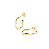 Gold Plated Ripple Hoop Earrings