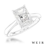 Platinum Lab Grown 2.00ct E VS1  Radiant cut Lab Grown Diamond Dress Ring