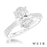 Platinum Lab Grown 1.51ct E VS1  Oval cut Lab Grown Diamond Dress Ring