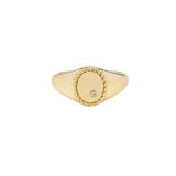 Yvonne Léon 9K Yellow Gold sz 50 Baby Chevalière Ovale or Jaune