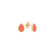 Yvonne Léon 9K Yellow Gold Paire de Puces Baby Poire Corail or Jaune
