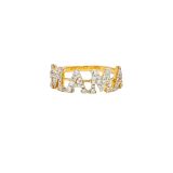 Yvonne Léon  9K Yellow Gold 37 Carat sz 52 Bague Mama Diamants or Jaune
