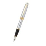 Cross Bailey Medallist Stainless Steel and 23K Yellow Gold Plated Black Medium Fountain Pen AT0456-6MS