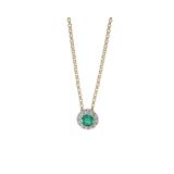 18k Emerald Halo Pendant