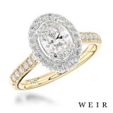 18k yellow gold Lab Grown 2.84ct E VS1  Oval cut Lab Grown Diamond Dress Ring