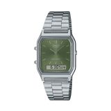 Edgy Vintage 38.8x29.8mm Quartz Green Dial Stainless Steel Watch