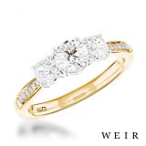 18k yellow gold 0.30ct F VS2  Round brilliant cut Diamond Engagement Ring