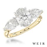 18k yellow gold Lab Grown 1.51ct E VS1  Oval cut Lab Grown Diamond Dress Ring