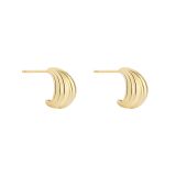 Yellow Plated Sterling Silver Domed Stud Earrings
