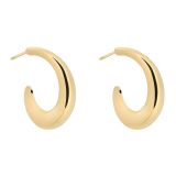 Yellow Plated Sterling Silver Open Hoop Earrings