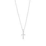 Sterling Silver Lined Cross Pendant 18" Necklace