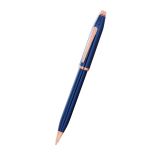 Cross Century II Rose Gold PVD Cobalt Blue Lacquer Black Medium Ballpoint Pen AT0082WG-138