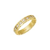 Ice Cube 18k Yellow Gold Diamond Ring Size 53