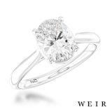 Platinum Lab Grown 1.50ct E VS1  Oval cut Lab Grown Diamond Dress Ring