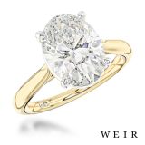 18k yellow gold Lab Grown 3.01ct E VS1  Oval cut Lab Grown Diamond Dress Ring