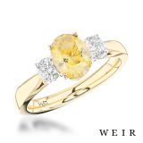 18k yellow gold 0.64ct Fancy Light Yellow VS2  Oval cut Diamond Engagement Ring
