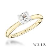 18k yellow gold 0.62ct G SI1  Round brilliant cut Diamond Engagement Ring