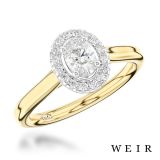 18k yellow gold 0.71ct E SI1  Oval cut Diamond Engagement Ring