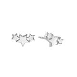 Sterling Silver Triple Star Halley Stud Earrings