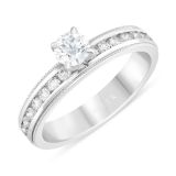 Platinum Rround Brilliant Cut Solitaire 0.32ct Diamond Ring