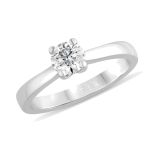 Platinum .50ct Round Brilliant Diamond Solitaire Ring