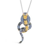 18k Sapphire and Diamond Snake Pendant