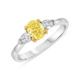 Platinum .70ct Yellow Diamond Ring