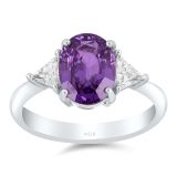 Sapphire and Diamond Platinum Ring