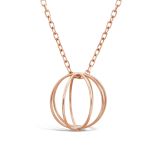 9k rose gold circles pendant only